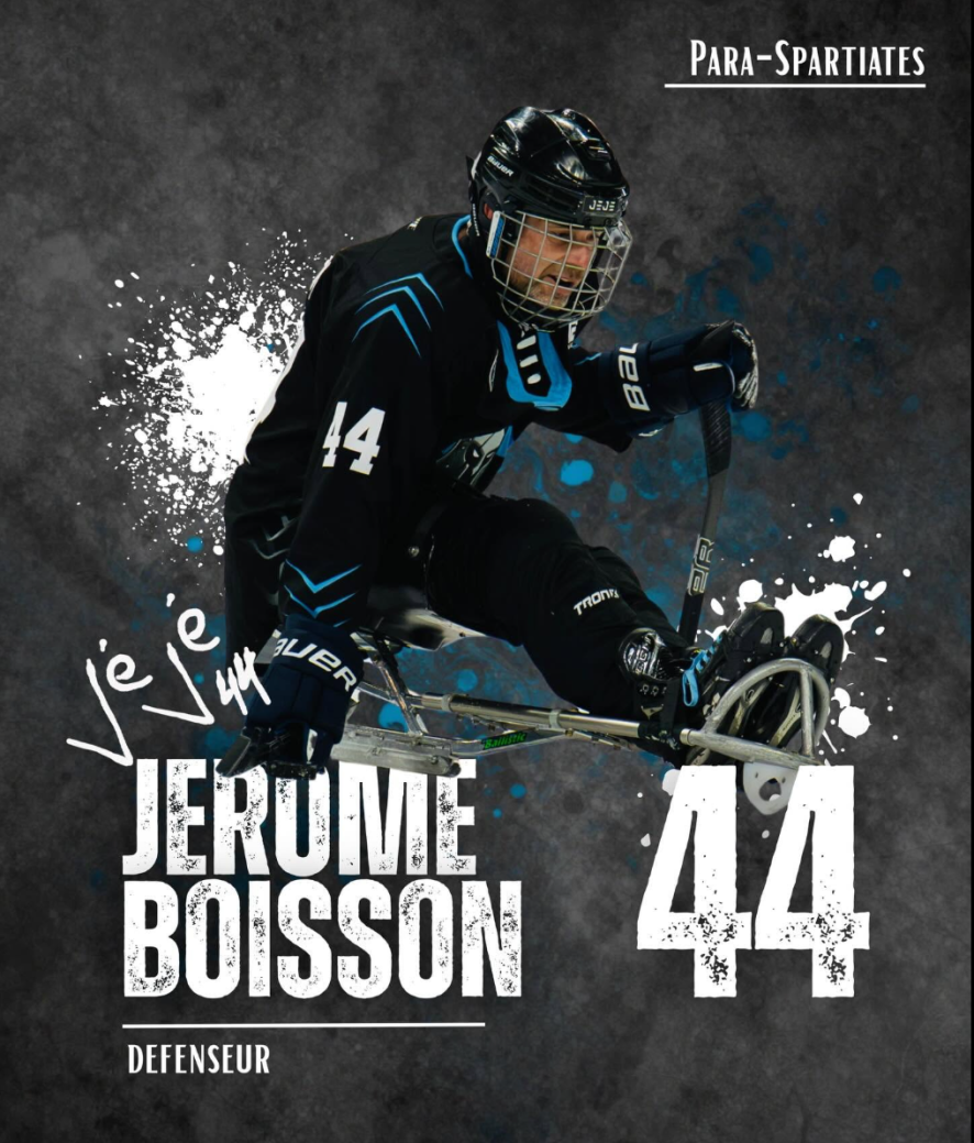 un joueur sur une luge
